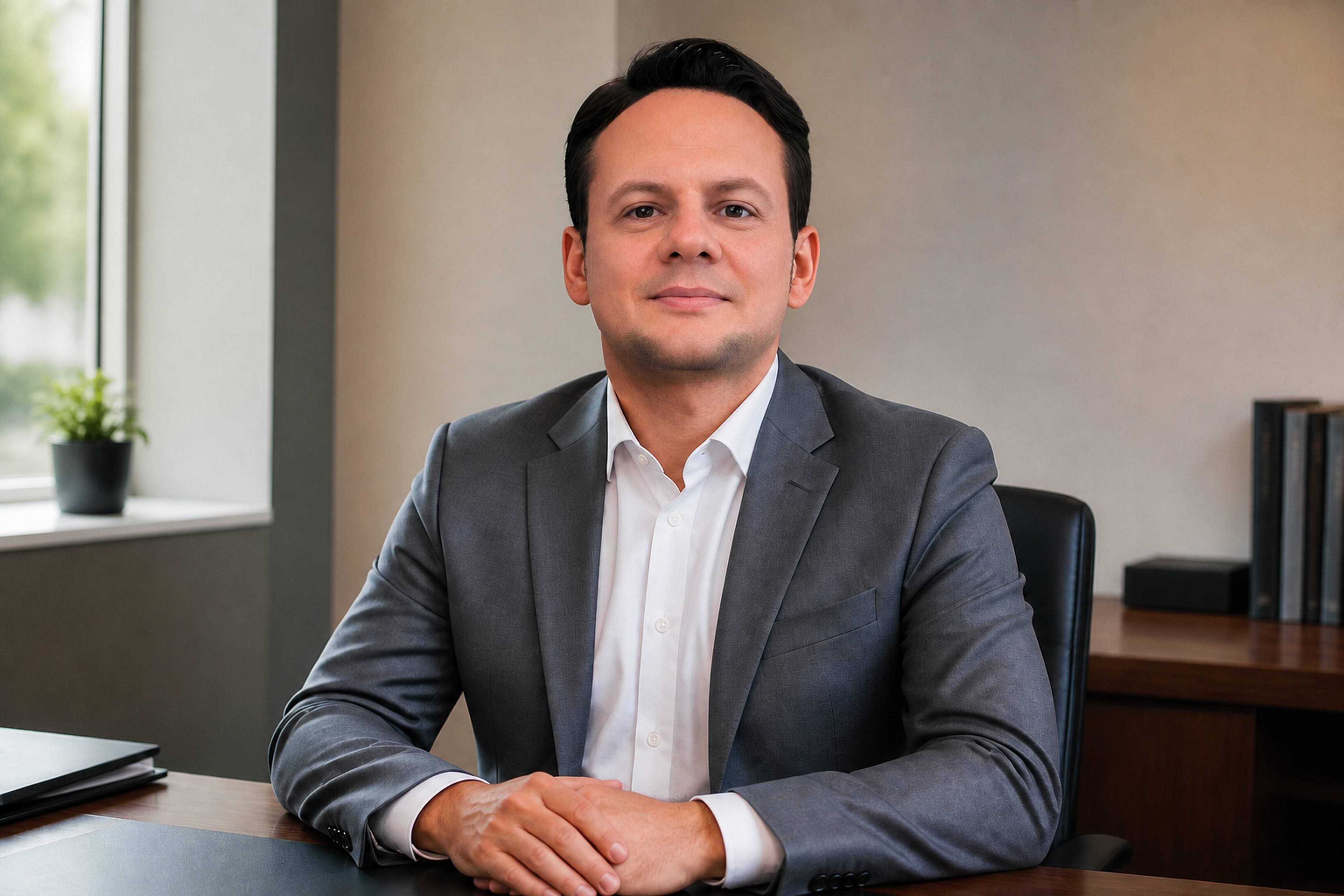 Jared Mastroianni seated at a desk in a neutral office setting for an editorial article about portfolio configuration review.